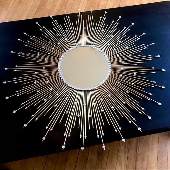 35" Glamorous Large Gold Sunburst Mirror Decorative Wall Mirror Home Decor - Picture 2 of 11